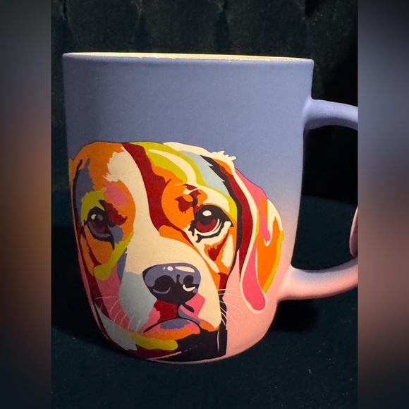 Soft Touch Beagle Ombre Multicolor Pink Stained Glass Coffee Mug DesirableSip - Picture 3 of 5